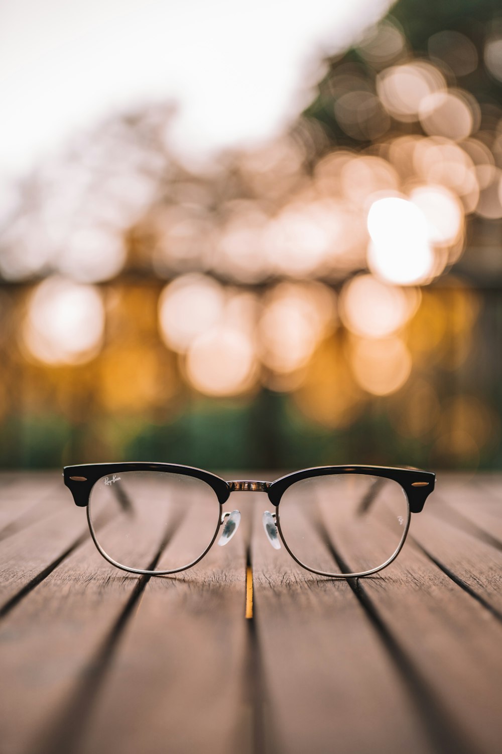 prescription eyeglasses resting on a table in Rockville, MD